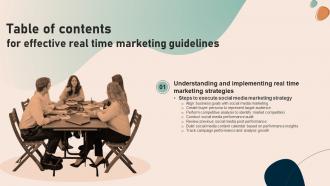 Effective Real Time Marketing Guidelines Table Of Contents MKT SS V