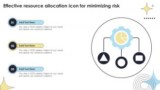 Effective Resource Allocation Icon For Minimizing Risk