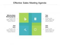 Effective sales meeting agenda ppt powerpoint presentation outline graphics download cpb