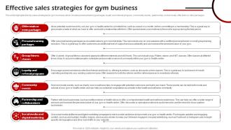 Effective Sales Strategies For Gym Business Fitness Center Business Plan BP SS