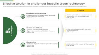 Effective Solution To Challenges Faced In Green Technology