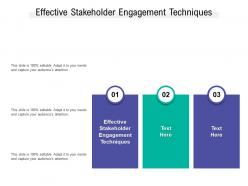 Effective stakeholder engagement techniques ppt powerpoint presentation file designs cpb