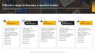 Effective Steps To Become A Market Leader Market Leadership Mastery Strategy SS