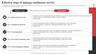 Effective Steps To Manage Continuous Service