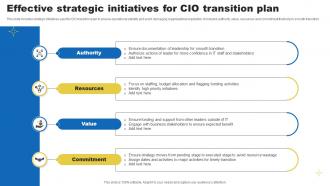 Effective Strategic Initiatives For CIO Transition Plan