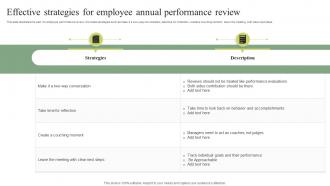 Effective Strategies For Employee Annual Performance Review