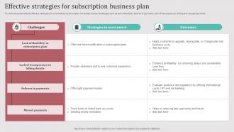 Effective Strategies For Subscription Business Plan