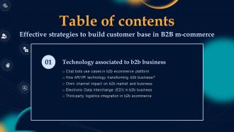 Effective Strategies To Build Customer Base In B2b M Commerce Table Of Contents
