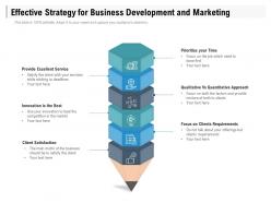 Effective strategy for business development and marketing