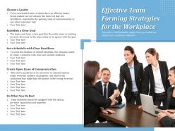 Effective team forming strategies for the workplace