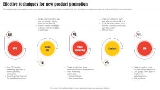 Effective Techniques For New Product Promotion