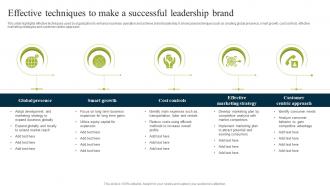 Effective Techniques To Make A Successful Leadership Brand