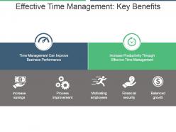 Effective time management key benefits powerpoint graphics