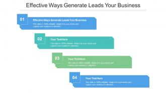 Effective Ways Generate Leads Your Business Ppt Powerpoint Presentation Infographics Diagrams Cpb
