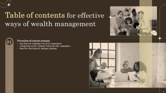 Effective Ways Of Wealth Management Powerpoint Presentation Slides Best Researched