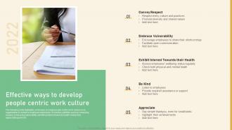 Effective Ways To Develop People Centric Work Culture