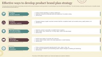 Effective Ways To Develop Product Brand Plan Strategy