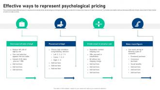 Effective Ways To Represent Psychological Pricing