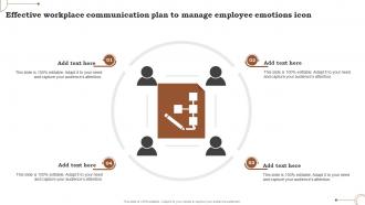 Effective Workplace Communication Plan To Manage Employee Emotions Icon