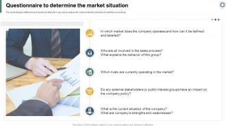 Effectively Handling Crisis To Restore Questionnaire To Determine The Market Situation