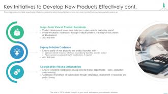 Effectively introducing new product key initiatives develop new products effectively