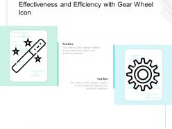 Effectiveness and efficiency with gear wheel icon