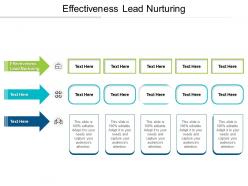 Effectiveness lead nurturing ppt powerpoint presentation layouts deck cpb