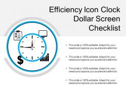 Efficiency icon clock dollar screen checklist