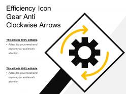 Efficiency icon gear anti clockwise arrows