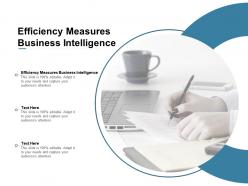 Efficiency measures business intelligence ppt powerpoint presentation layouts deck cpb