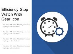 Efficiency stop watch with gear icon
