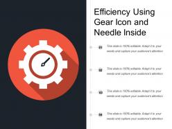 Efficiency using gear icon and needle inside