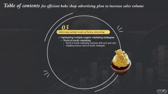 Efficient Bake Shop Advertising Plan To Increase Sales Volume Powerpoint Presentation Slides MKT CD V Interactive Customizable