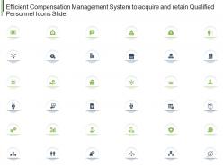 Efficient compensation management system acquire retain qualified personnel icons slide