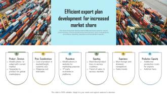 Efficient Export Plan Development For Increased Market Share