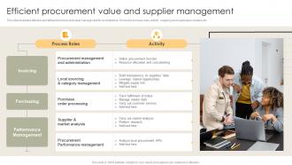Efficient Procurement Value And Supplier Management