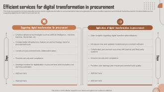 Efficient Services For Digital Transformation In Procurement