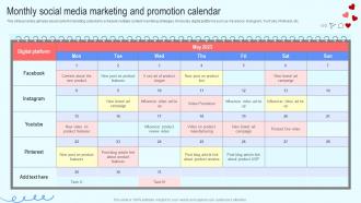 Efficient Social Media Monthly Social Media Marketing And Promotion Calendar