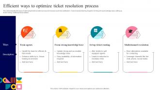 Efficient Ways To Optimize Ticket Resolution Process