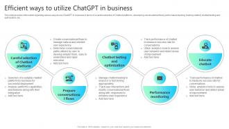Efficient Ways To Utilize Chatgpt In Business Chatgpt Impact How ChatGPT SS V