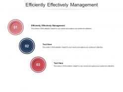 Efficiently effectively management ppt powerpoint presentation styles pictures cpb