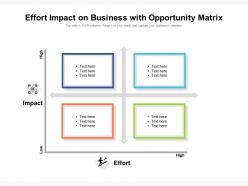 Effort impact on business with opportunity matrix