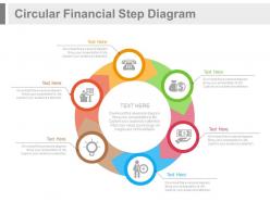 Eg six staged circular financial step diagram flat powerpoint design