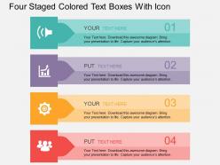 Eh Four Staged Colored Text Boxes With Icons Flat Powerpoint Design