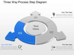 Eh three way process step diagram powerpoint template slide