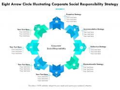 Eight arrow circle illustrating corporate social responsibility strategy