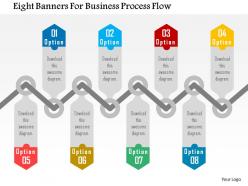 Eight banners for business process flow flat powerpoint design