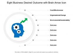 Eight business desired outcome with brain arrow icon