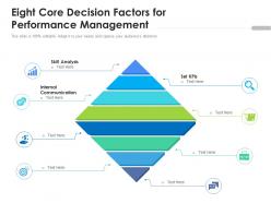 Eight core decision factors for performance management