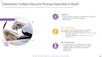 Eight essential practices essup it determine unified lifecycle process essentials